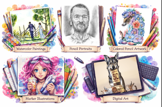 Different art techniques by Jasu