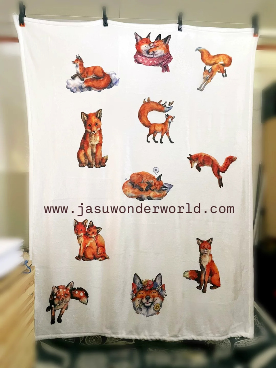 A custom-ordered fox blanket and Sebastian book were shipped yesterday. 🦊🦒