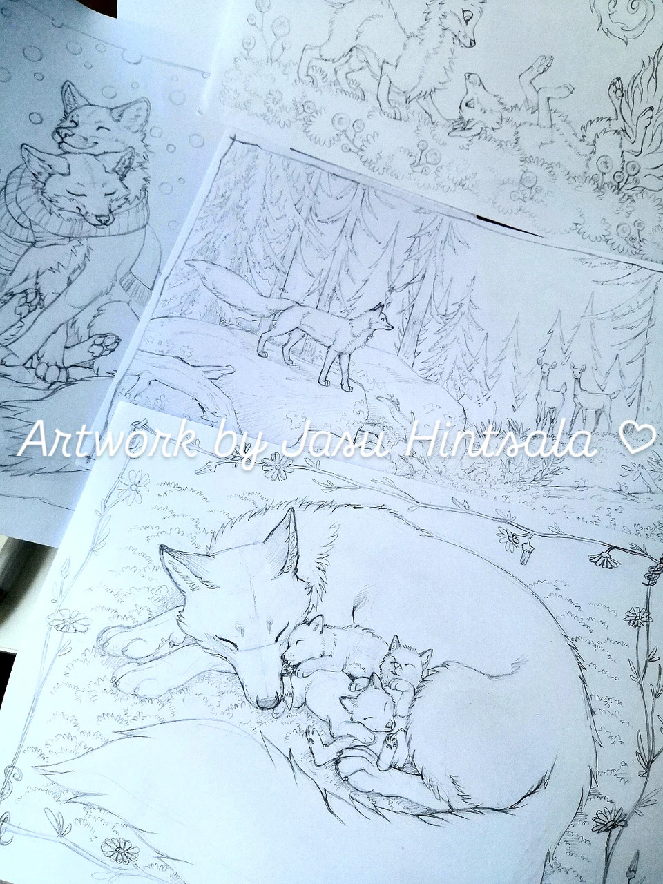 A few more illustrations I've sketched (during recent events) for the upcoming fox coloring book. ✏️🦊