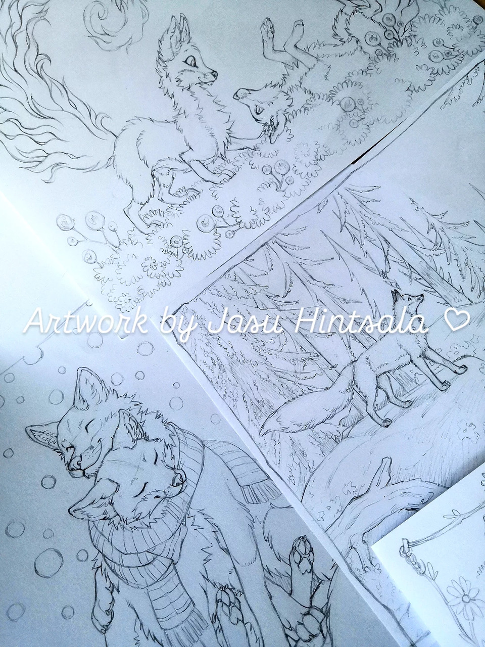 A few more illustrations I've sketched (during recent events) for the upcoming fox coloring book. ✏️🦊