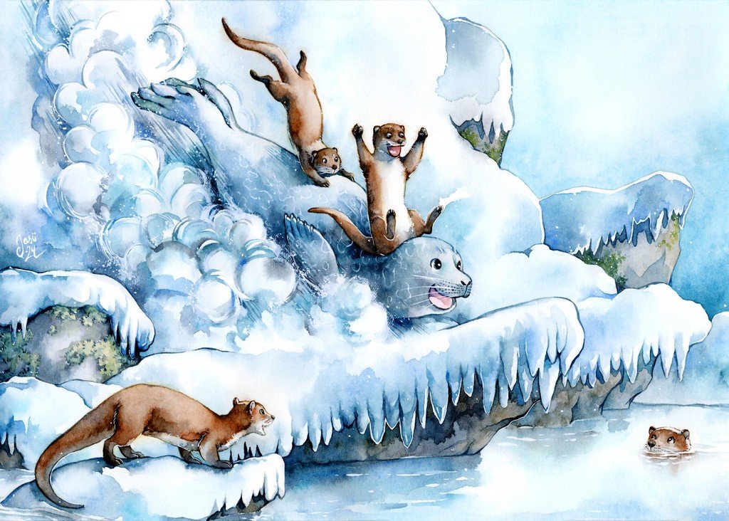 Print - Otters' Favorite Playmate