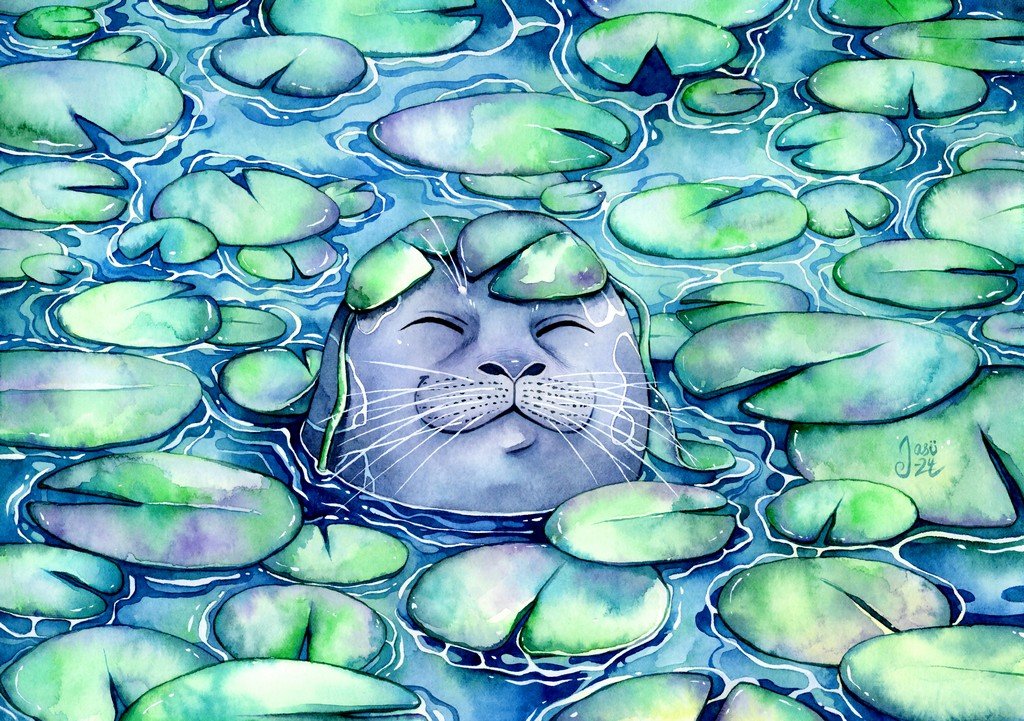 Print - Amid the Lily Pads