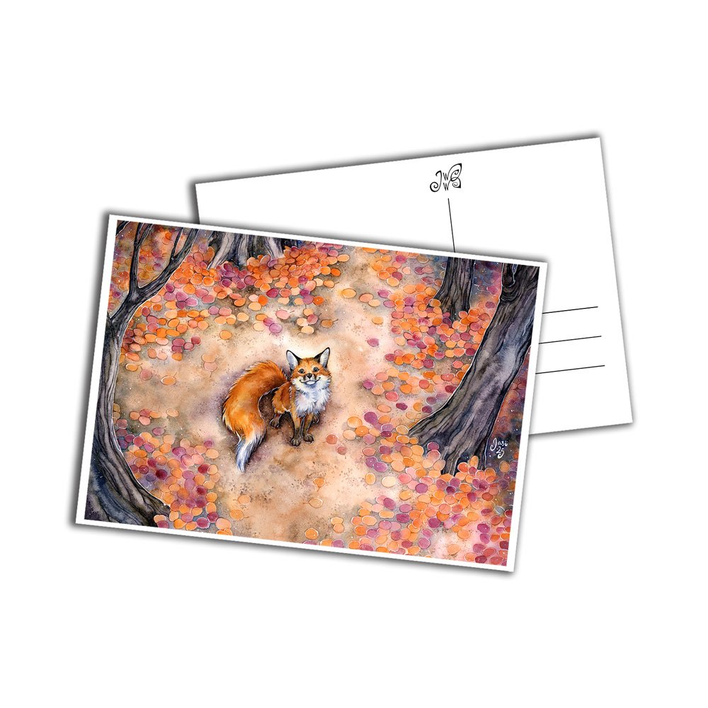 Card - Path Edged by Fallen Leaves