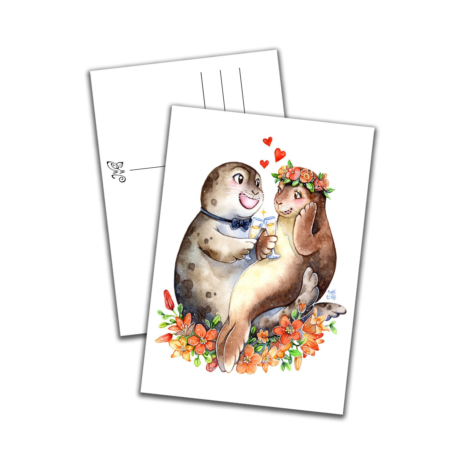 Card - Seals in Love