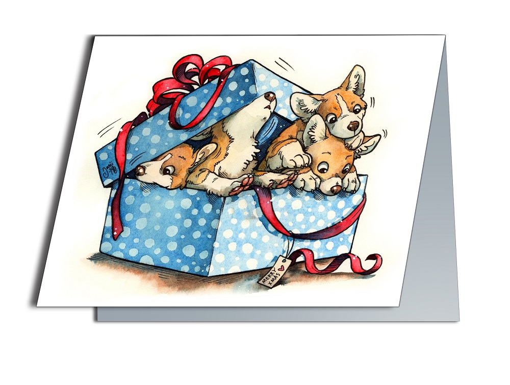 Corgious Present (A6-size, Folded) Corgious Present (A6-size, Folded)
