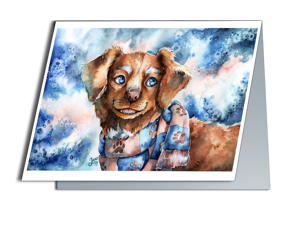 Dog with a Scarf (A6-size, Folded) Dog with a Scarf (A6-size, Folded)
