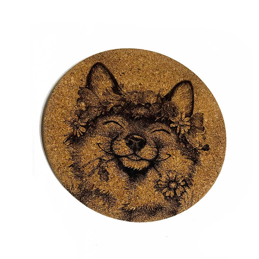 Cork Coaster - Happy Fox 