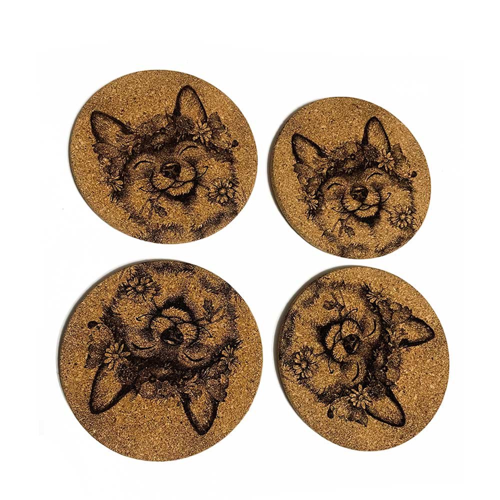 Cork Coaster - Happy Fox 