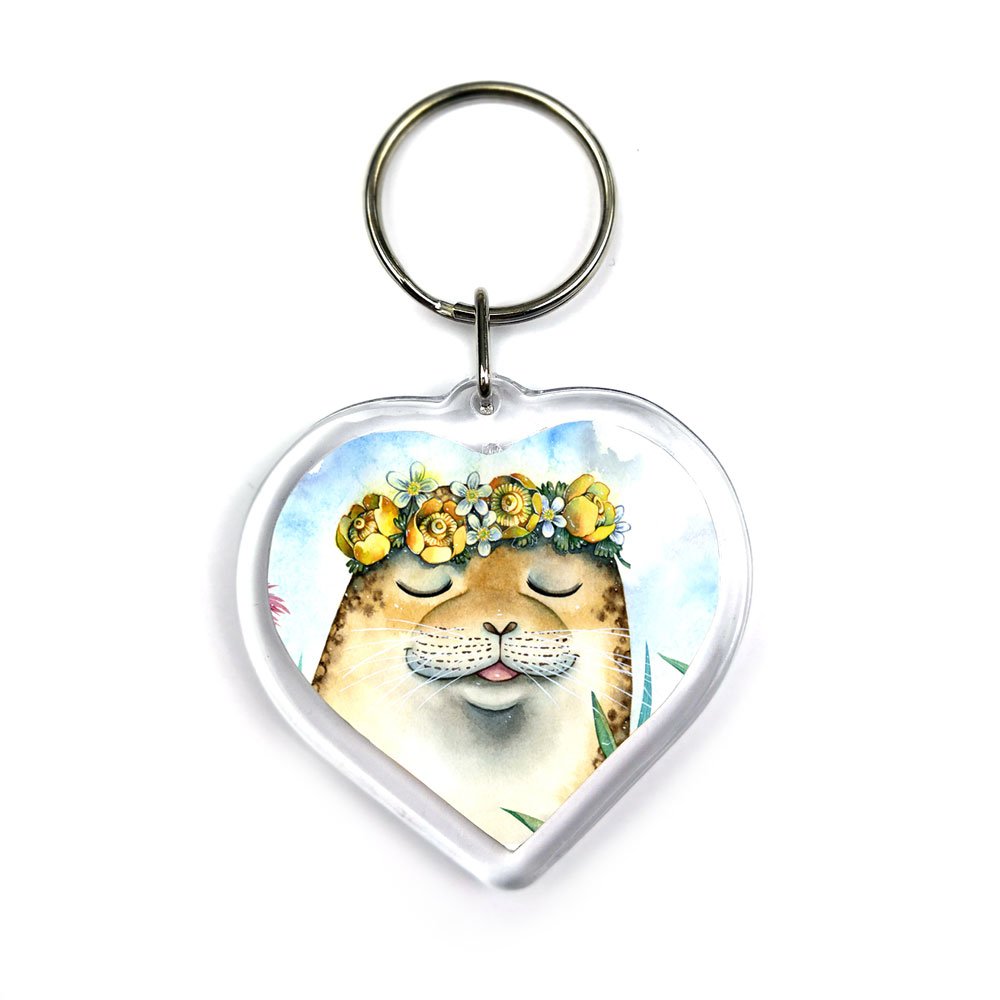 Keychain - Seal with Flower Crown
