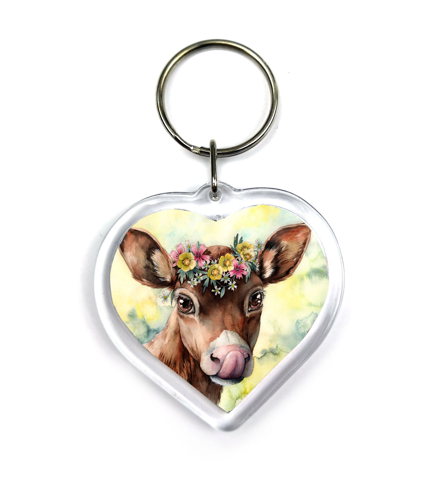 Keychain - Calf with a Flower Crown