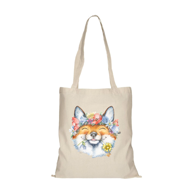 Shopping Bag - Flower Crown Fox